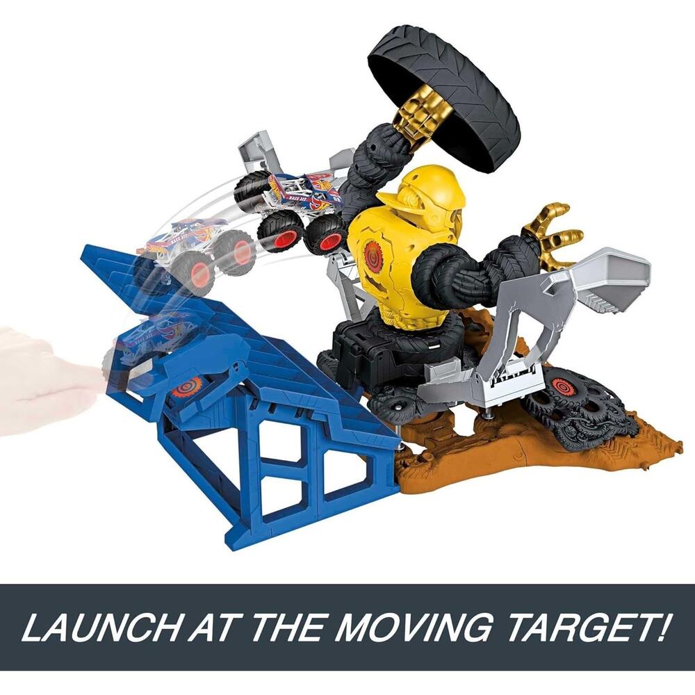NIB Hot Wheels Monster Trucks Mega-Wrex vs. Crushzilla Playset